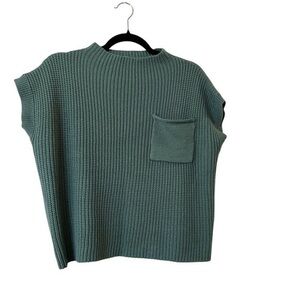 NWT! UGERLOV merino wool blend rib knit sweater vest, seafoam green, M